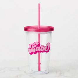 Retro Style Hot Pink Babe Junggeselinnen-Abschied Acryltrinkbecher