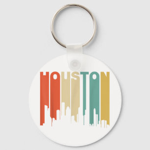 Retro-Style-Houston-Texas-Skyline 1970er Jahre Schlüsselanhänger