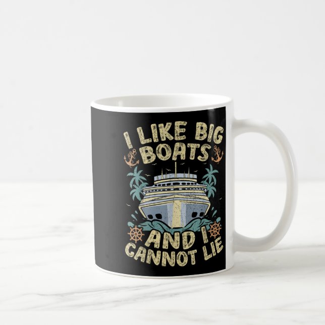 Retro Style I Like Big Boats And I Cannot Lie Crui Kaffeetasse (Rechts)