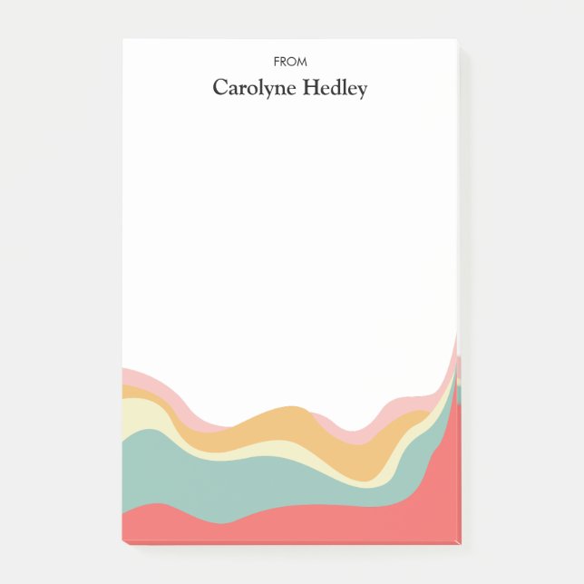 Retro Style Individuelle Name Post-it Klebezettel (Vorderseite)