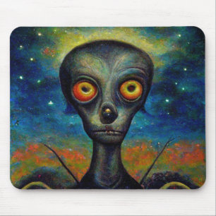 Retro Style Insectoid-Alien Mousepad