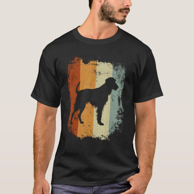 Retro Style Irish Wolfhound Dog T-Shirt (Vorderseite)