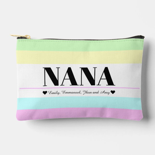 Retro Style Nana Script Großkindname Zubehörtasche (Vorderseite)