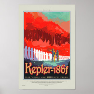 Retro Style NASA Travel Poster - Kepler 186f Tour