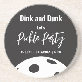 Retro Style Neon Black Themed Pickleball Geburtsta Getränkeuntersetzer