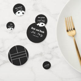 Retro Style Neon Black Themed Pickleball Geburtsta Konfetti