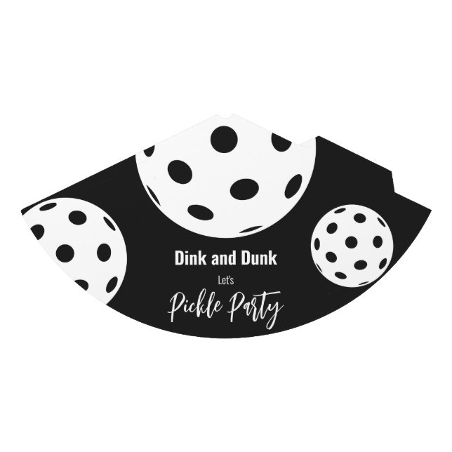 Retro Style Neon Black Themed Pickleball Geburtsta Partyhütchen (Vorderseite)