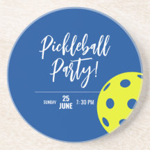 Retro Style Neon Blue Themed Pickleball Geburtstag