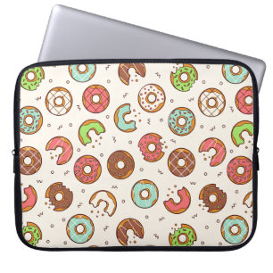 Retro Style Niedliche Donut Muster Laptopschutzhülle