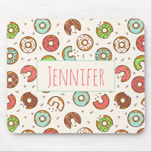 Retro Style Niedliche Donut Muster Mousepad
