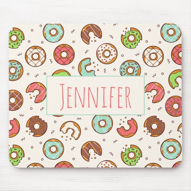 Retro Style Niedliche Donut Muster Mousepad (Vorne)