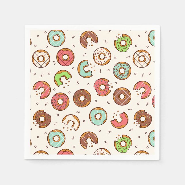 Retro Style Niedliche Donut Muster Serviette (Vorderseite)