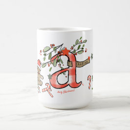 Retro Style Niedliche Weihnachtsmonogramm A mit Na Kaffeetasse