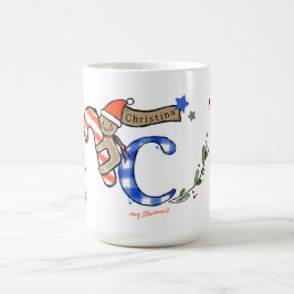 Retro Style Niedliche Weihnachtsmonogramm C mit Na Kaffeetasse