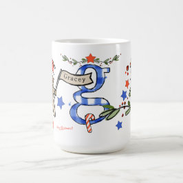 Retro Style Niedliche Weihnachtsmonogramm G mit Na Kaffeetasse
