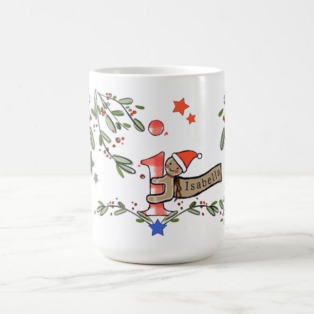 Retro Style Niedliche Weihnachtsmonogramm I mit Na Kaffeetasse (Mittel)