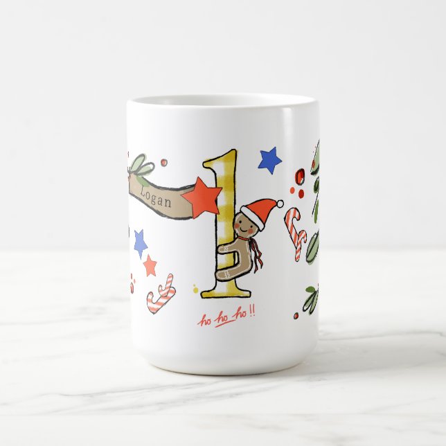 Retro Style Niedliche Weihnachtsmonogramm L mit Na Kaffeetasse (Mittel)