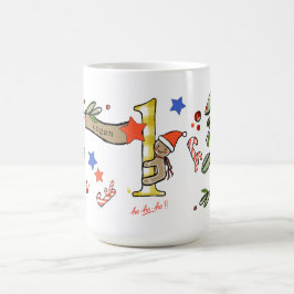 Retro Style Niedliche Weihnachtsmonogramm L mit Na Kaffeetasse