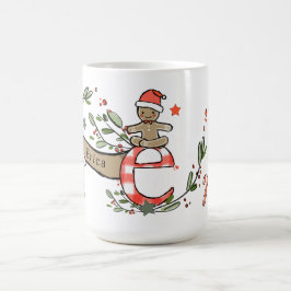 Retro Style Niedliches Weihnachtsmonogramm E mit N Kaffeetasse