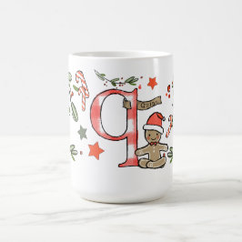 Retro Style Niedliches Weihnachtsmonogramm Q mit N Kaffeetasse