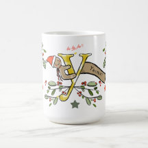 Retro Style Niedliches Weihnachtsmonogramm Y mit N
