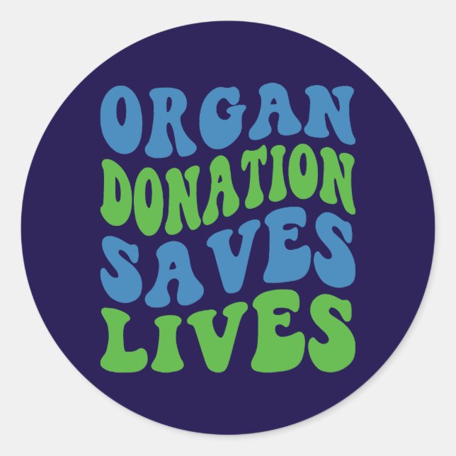 Retro Style Organ Donation Saves Lives Sticker (Vorderseite)