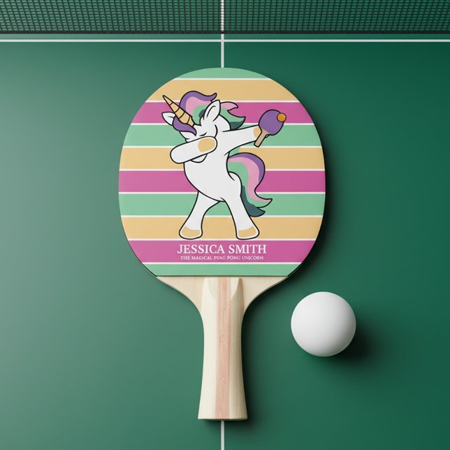 Retro Style Ping Pong Dabbing Unicorn Tischtennis Schläger (Von Creator hochgeladen)
