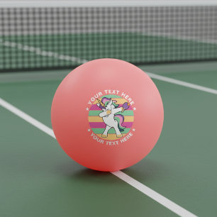 Retro Style Ping Pong Dabbing Unicorn Tischtennisball