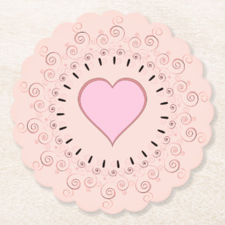 Retro Style Pink Heart Untersetzer