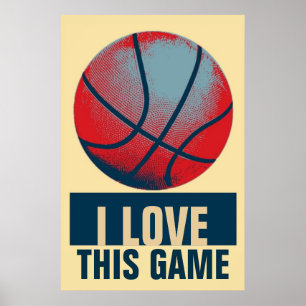 Retro Style Pop Art Basketball Motivational Poster