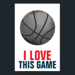 Retro Style Pop Art Basketball Motivierend Poster<br><div class="desc">Ich Liebe dieses Spiel. Beliebte Sportarten - Basketball Motivierend Kunstwerke</div>