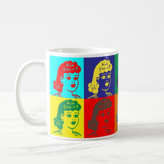 Retro-Style Pop Art Cartoon Tasse (Links)