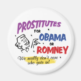 Retro Style Prostituierte für Obama oder Romney Ma Magnet
