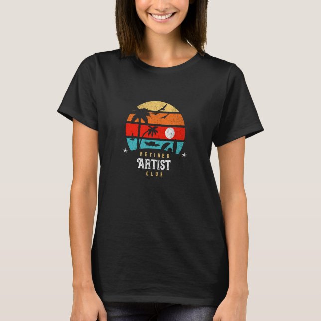 Retro Style Retirement Gag Idea  Retired Artist T-Shirt (Vorderseite)