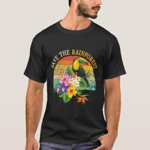Retro Style Rette das Geschenk des Regenwaldes Ear T-Shirt