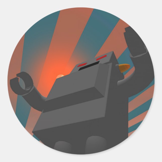Retro Style Robot 4 Sticker (Vorderseite)