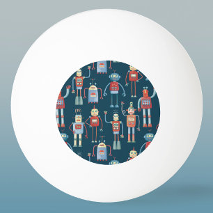 Retro Style Robots der 50er Jahre Tischtennisball