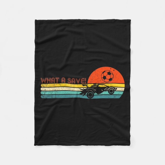 Retro Style Rocket Rc Soccer Car League Funny Game Fleecedecke (Vorderseite)