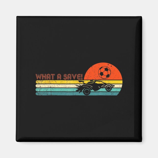 Retro Style Rocket Rc Soccer Car League Funny Game Magnet (Vorne)