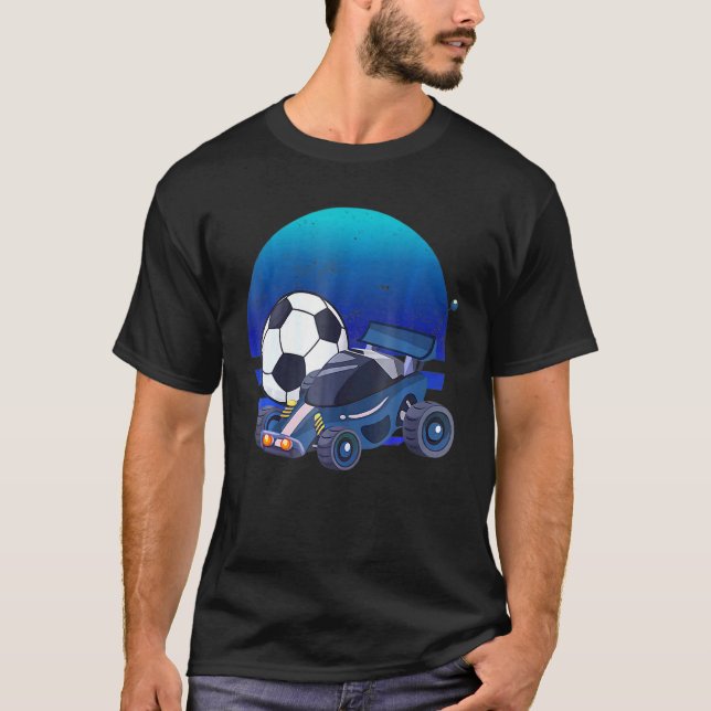 Retro Style Rocket Rc Soccer Car League Gamer T-Shirt (Vorderseite)