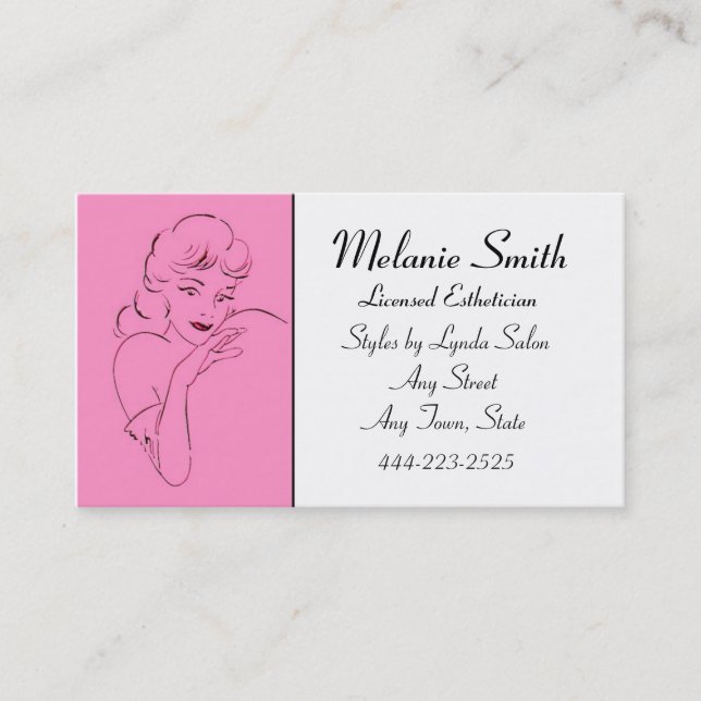 Retro Style Salon Business Card Visitenkarte (Vorderseite)