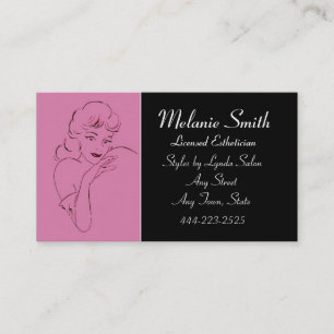 Retro Style Salon Esthetician Business Card Visitenkarte