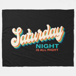 Retro Style Samstagabend ist alles in Ordnung Fleecedecke