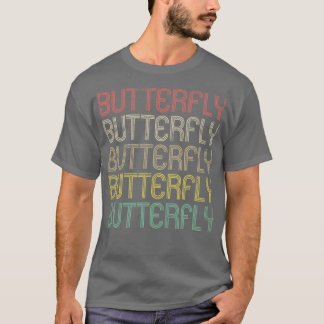 Retro Style Schmetterling Schwimmen T-Shirt
