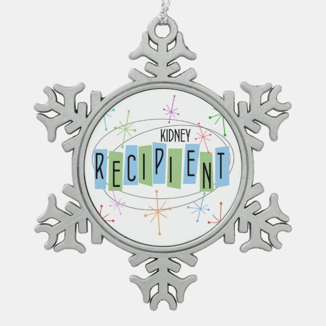 Retro Style Schneeflocken Zinn-Ornament (Vorderseite)