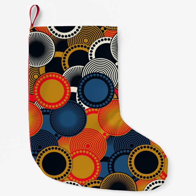 retro style seamless pattern geometric circles in  kleiner weihnachtsstrumpf (Vorderseite)