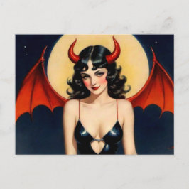 Retro Style Sexy Devil Girl Postcard Postkarte