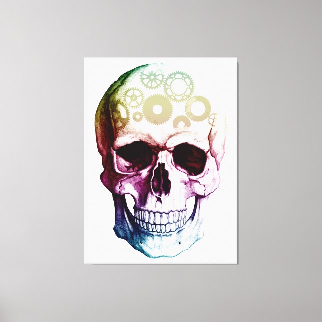 Retro Style Skull Leinwanddruck (Vorderseite)
