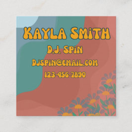 Retro Style Square Business Card Quadratische Visitenkarte