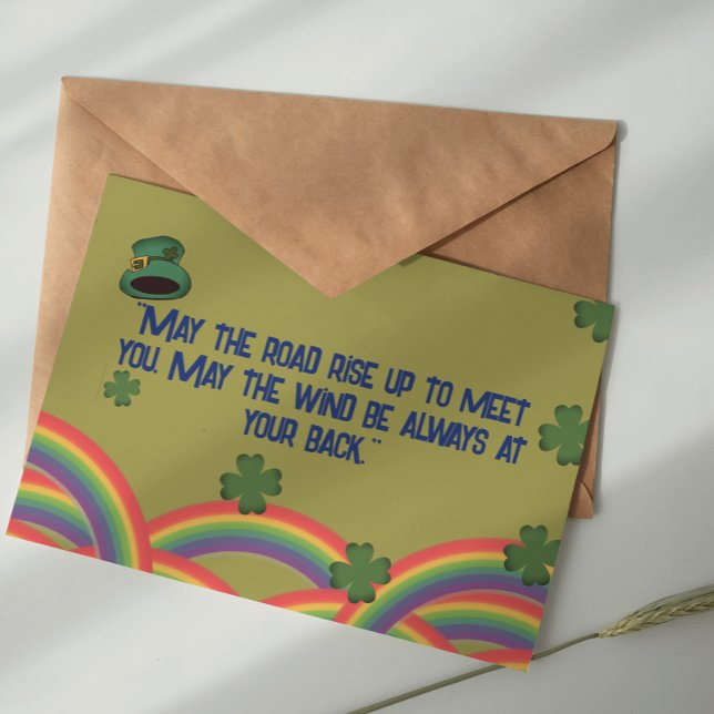 Retro Style St. Patrick's Day Irish Sessings Postkarte (Retro Style St. Patrick's Day Irish Blessings Postcard
)